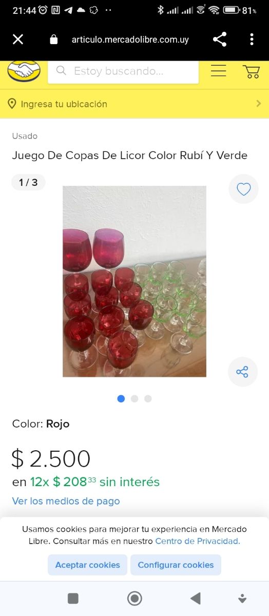 Juego 6 copas vintage