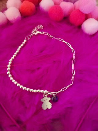 Pulsera combinada piedra amatista plata