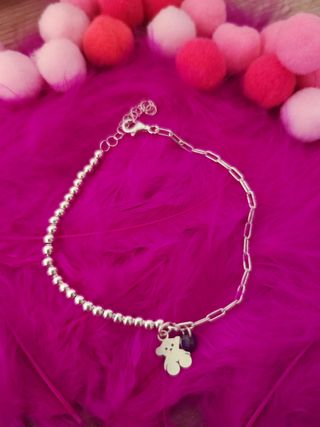 Pulsera combinada piedra amatista plata