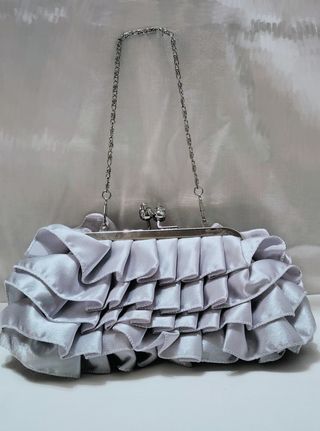 Bolso de mano color plata