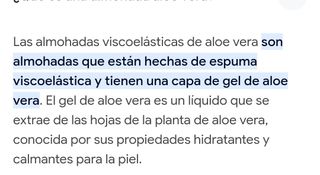 Almohada visco elástica, aloe vera,