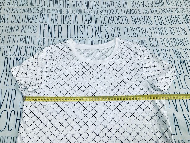 Camiseta Blanca Talla 38 M Letras Feminine Negras