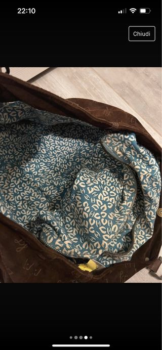 Borsa liujo a spalla scamosciata marrone