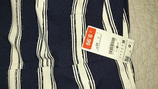 Falda de rayas azul y blanco