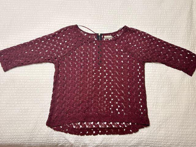 blusa encaje manga 3/4