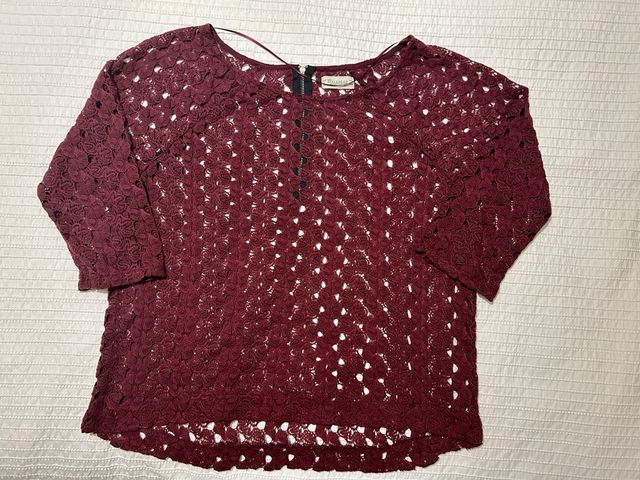 blusa encaje manga 3/4