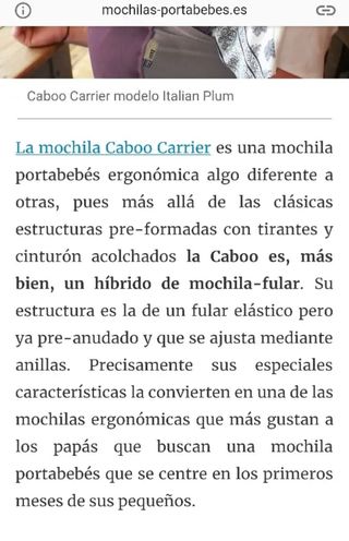 Mochila porteo Caboo Carrier fular close