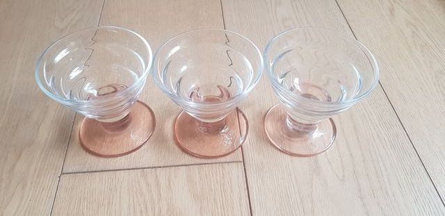 set 3 coppe gelato in vetro y90s