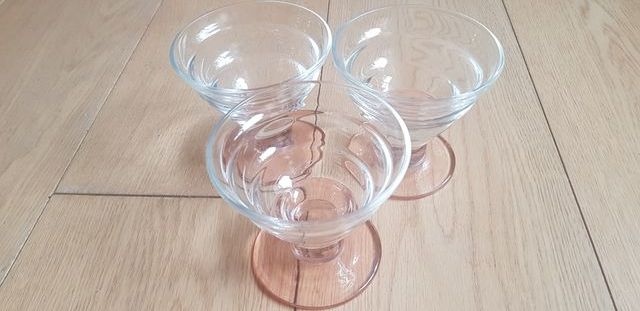 set 3 coppe gelato in vetro y90s