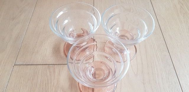 set 3 coppe gelato in vetro y90s