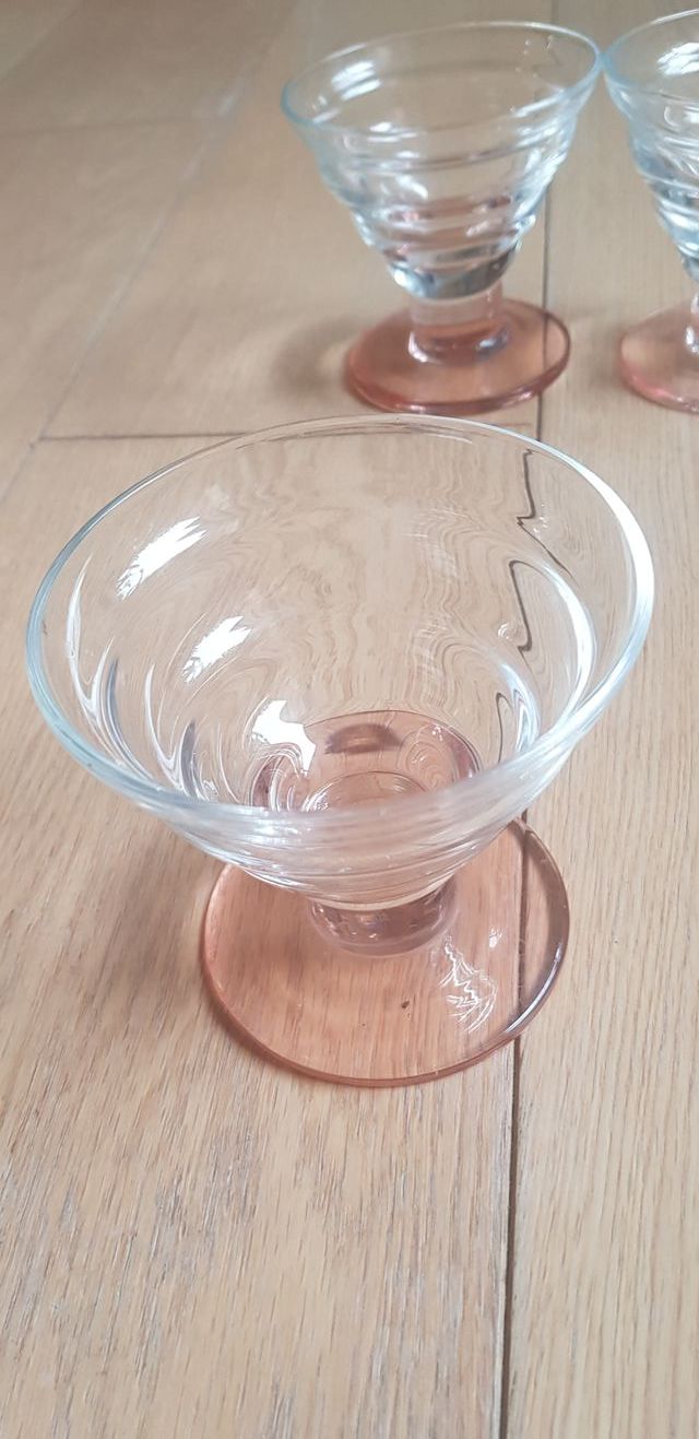 set 3 coppe gelato in vetro y90s