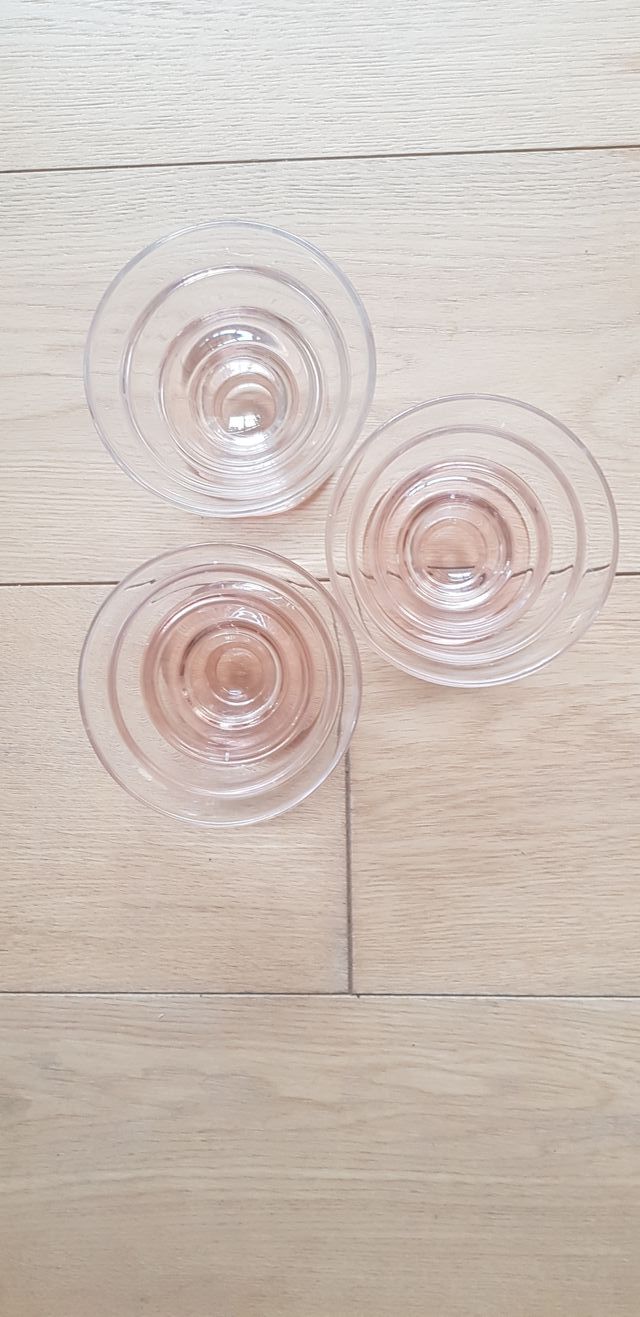 set 3 coppe gelato in vetro y90s