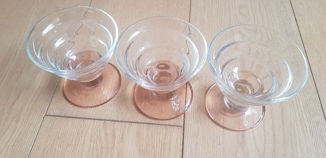 set 3 coppe gelato in vetro y90s
