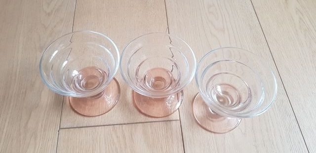 set 3 coppe gelato in vetro y90s