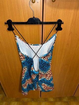 Tutina Come Nuova Pantaloncini Elasticizzata Leopa