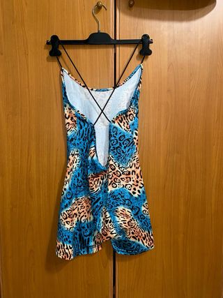 Tutina Come Nuova Pantaloncini Elasticizzata Leopa
