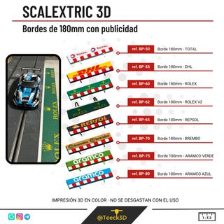 Bordes scalextric 3D con publicidad
