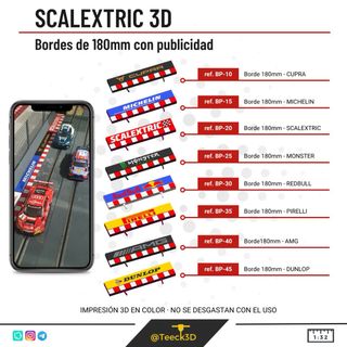 Bordes scalextric 3D con publicidad