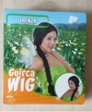 DISFRAZ PELUCA TRENZA NEGRA LARGA . NUEVA 