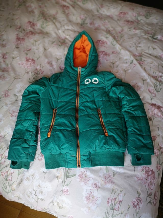 Piumino bambino taglia 12 verde salmone