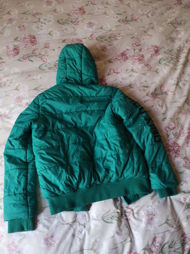 Piumino bambino taglia 12 verde salmone