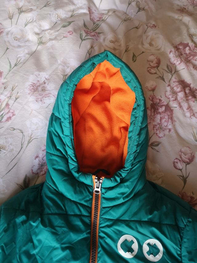 Piumino bambino taglia 12 verde salmone