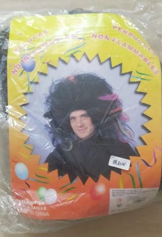 DISFRAZ PELUCA LOCA VAMPIRO AFRO HOMBRE.NUEVA