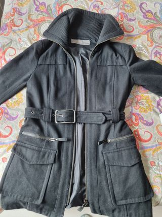 Abrigo paño zara negro