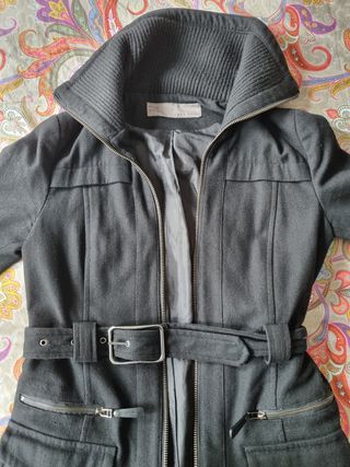 Abrigo paño zara negro