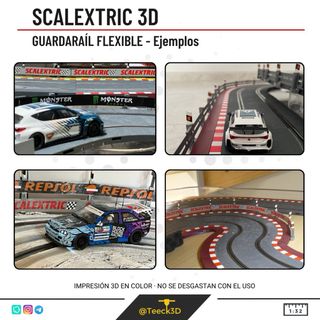 KIT GUARDARAIL VALLA flexible  scalextric 3d