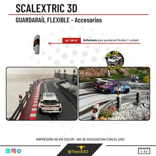 KIT GUARDARAIL VALLA flexible  scalextric 3d