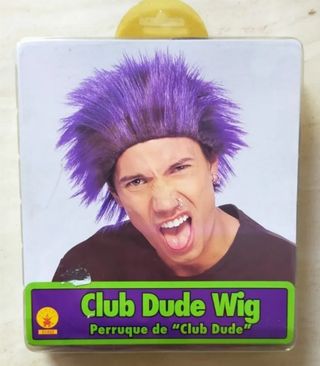 DISFRAZ PELUCA HOMBRE AZUL Y NEGRO CLUB DUDE.NUEVA