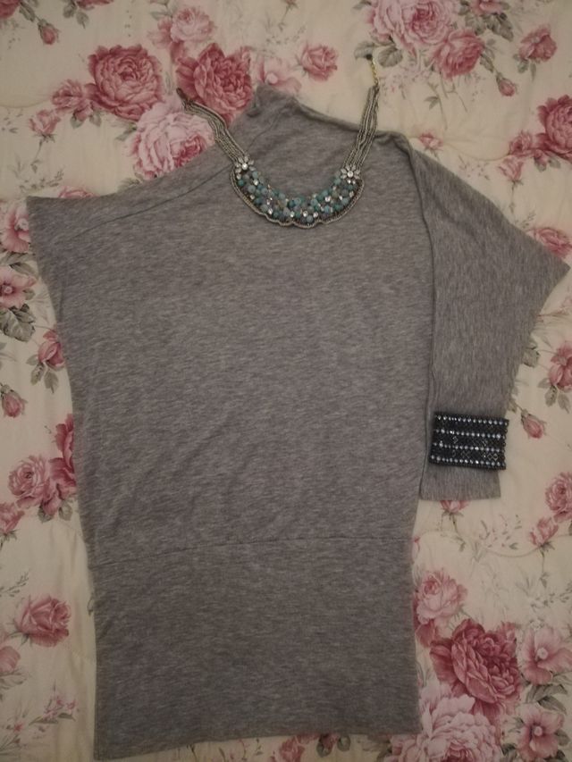 Mini abito grigio monospalla