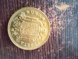 1 peseta de España 1975 estrella 19 y 75 rara.