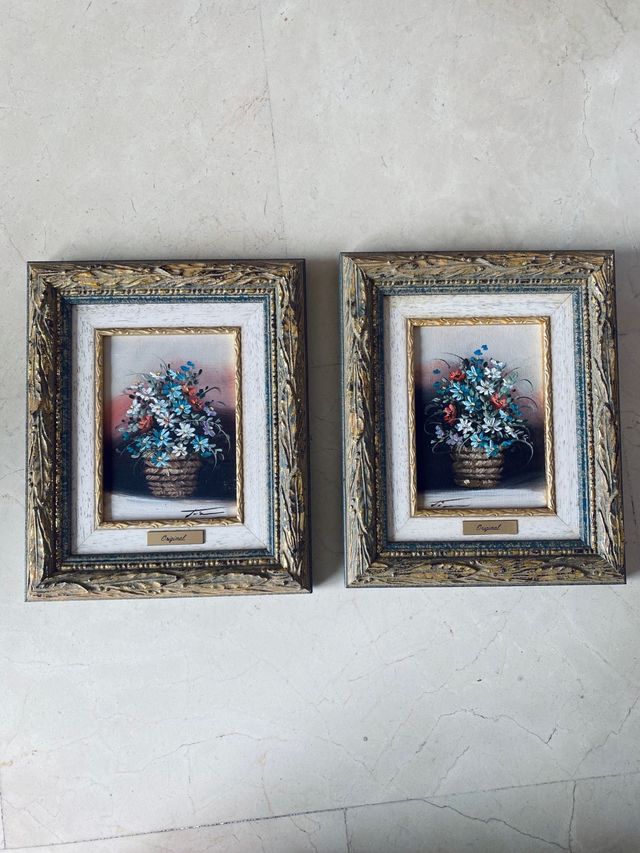 2 CUADRO FLORAL SOBRE LIENZO