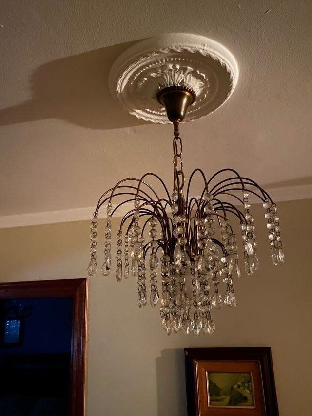 Lámpara de techo de cristal araña