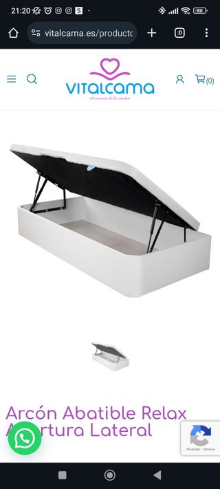 Canapé de VITALCAMA con colchón de 90