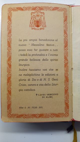 Messale Festivo 1938