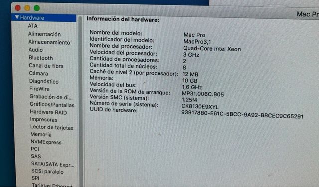 Ordenador Apple sobremesa MacPro 3.1 2008