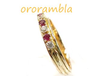Anillo oro 18k y circonitas