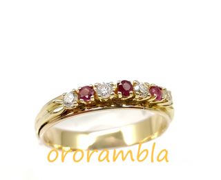 Anillo oro 18k y circonitas
