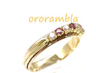 Anillo oro 18k y circonitas