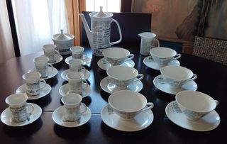 Juego té/café porcelana fina limoges DAE