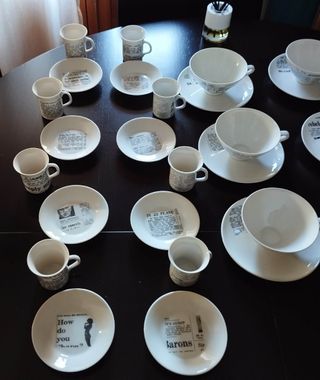 Juego té/café porcelana fina limoges DAE