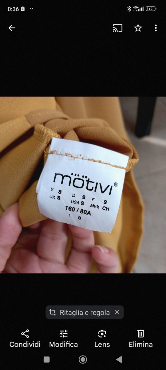 Blusa senape con trasparenze