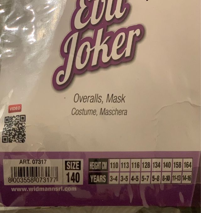 costume joker bambino