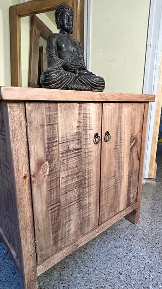 Mueble de Baño Rustico En Madera Maciza