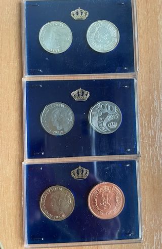 6 Monedas del XXV aniversario Boda Reyes