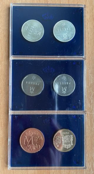 6 Monedas del XXV aniversario Boda Reyes