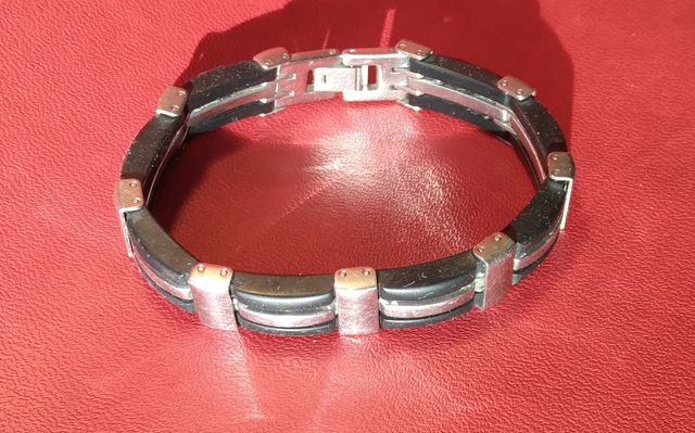 Bracciale uomo STEEL caucciù e acciaio